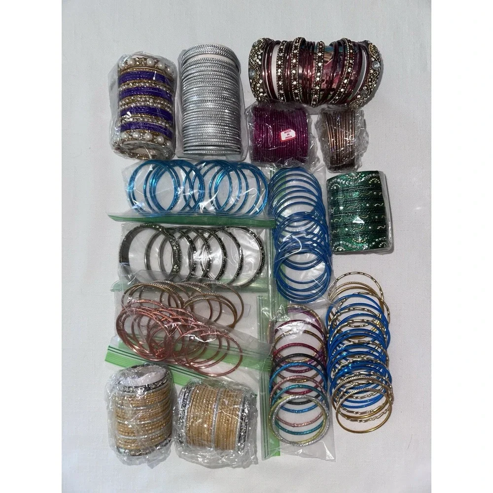 VINTAGE Bollywood Indian Bangle Bracelets LOT 43 Child Size Wedding Celebration